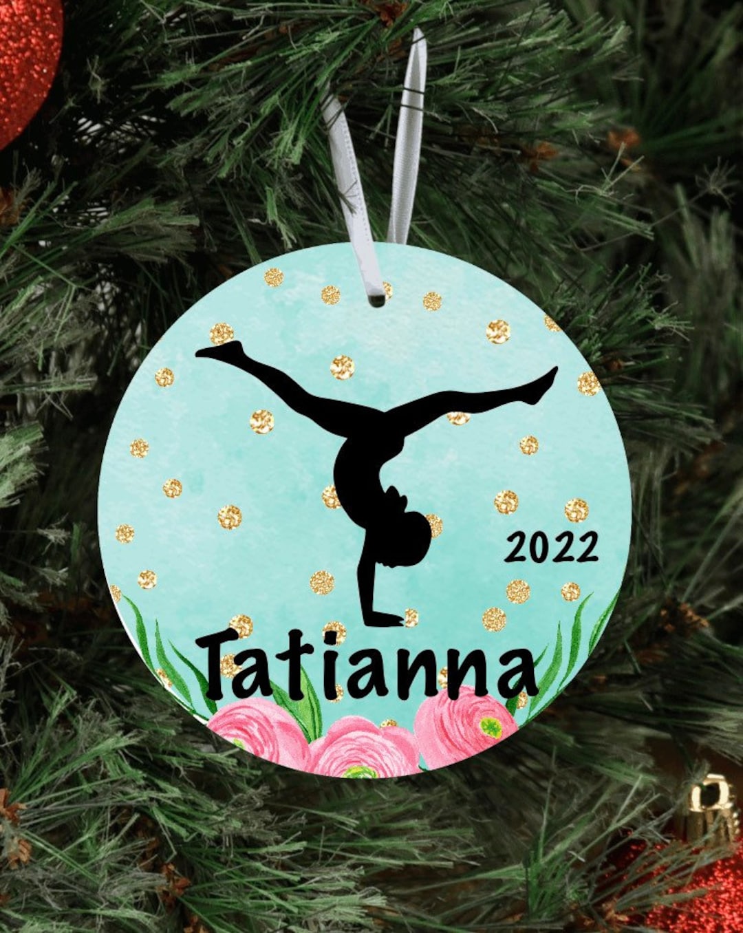 Gymnastics Ornament, Personalized Girl Gymnastic Ornament, Gymnast
