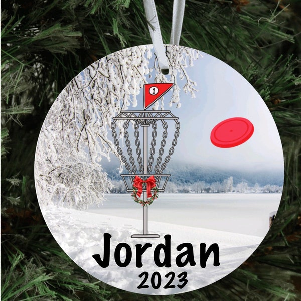 disc golf Christmas ornament, personalized frisbee golf Christmas ornament, disc golf ornament, frisbee golf ornament, disc gold player gift