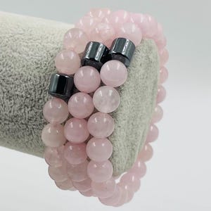 Rose Quartz Minimalist Bracelet Rose Quartz Gemstone Bead  Bracelet Crystal Dainty Bracelet Unique gift Quartz Bracelet For Women