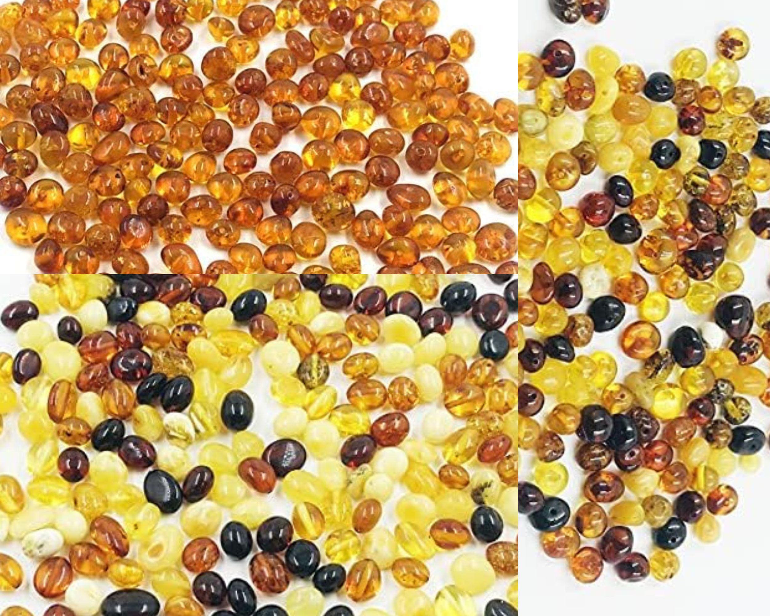 Unpolished Bicolour Amber Loose Beads - Genuine Amber