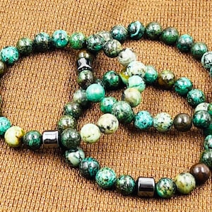 Green Tiger Eye Bracelet, Motivation Bracelet, Beaded Gemstone Bracelet, Bead Jewelry, Healing Bracelet, Yoga Meditation Bracelet