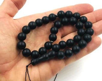 Rosario de ámbar báltico natural de 33 cuentas, misbaha, tasbih, prensado, para oración musulmana islámica