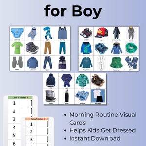 Dressing Visual Schedule for Boys, Autism & ADHD Aid (PDF Pattern)