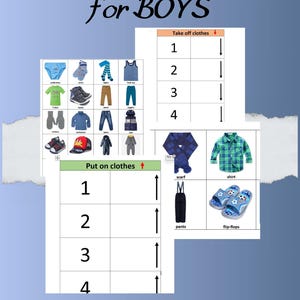 Aankleedvolgorde Visueel schema Autisme ADHD Visuele hulp Zomer- en winterkleding Flashcards Stap voor stap Aankleedschema voor jongen