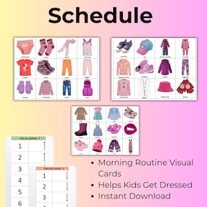 Girl's Dressing Sequence Visual Schedule: Autism & ADHD Aid (PDF)