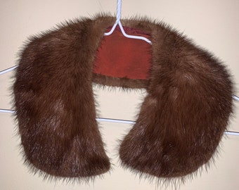 Mink Fur Collar Stole - Vintage Stole, 1940s Style - Real Mink