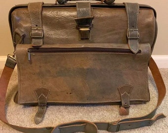 Vintage Leather Doctor Bag Large, Leather Bag, Travel Bag, Luggage