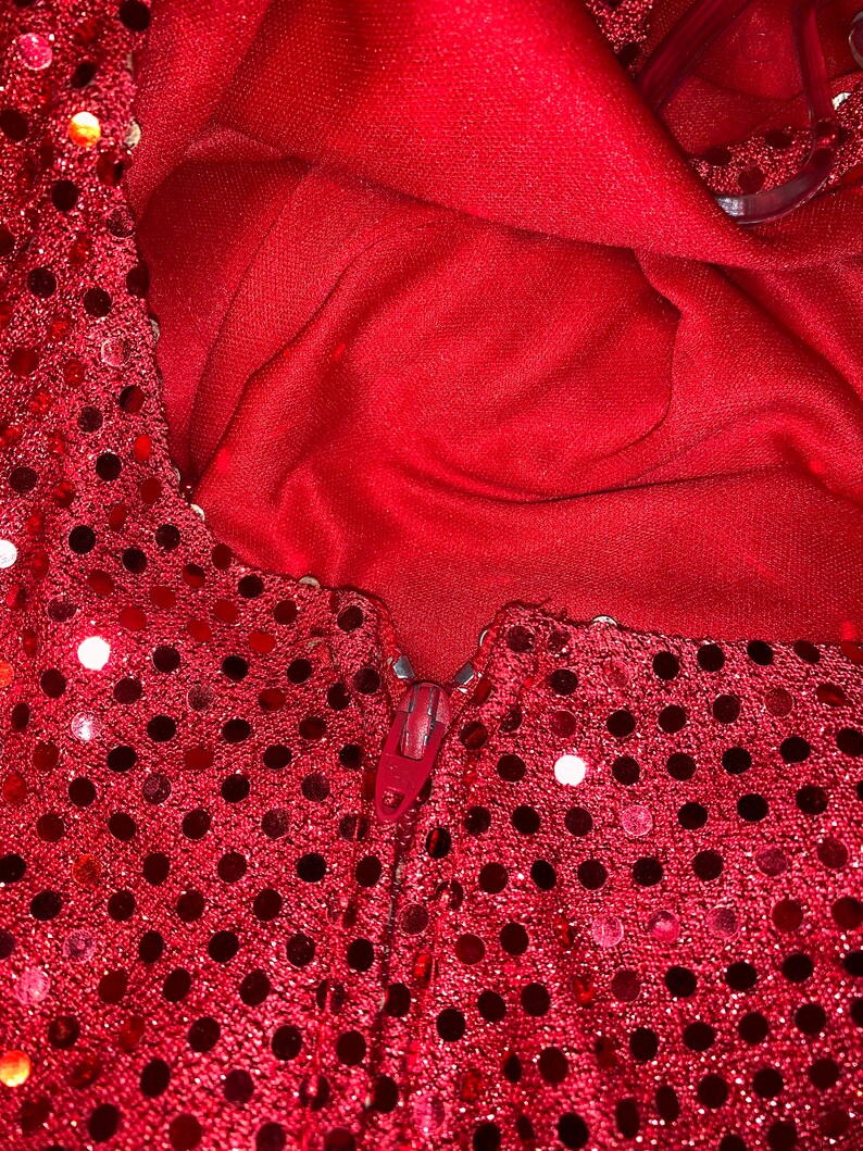 Prom Dress Vintage 70s Dress Evening Gown Maxi Dress Red Sequin Dress size Small Open Back