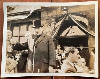 Antique Photograph, Winston Churchill, WW2, Authentic, Historically Accurate