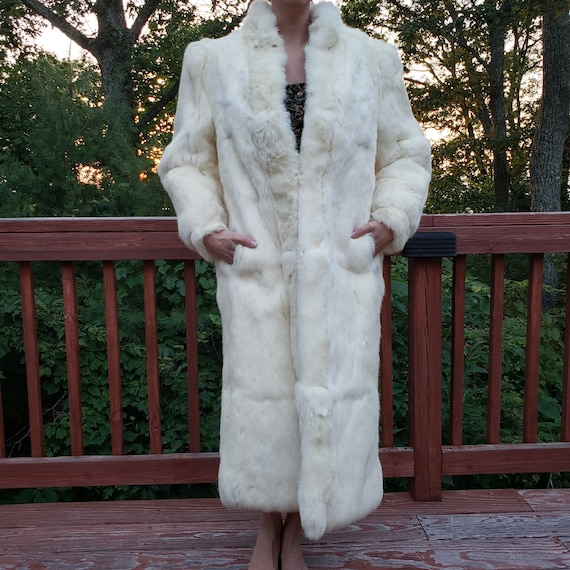Fur Coat - White Rabbit Fur Real Fur Coats Winter