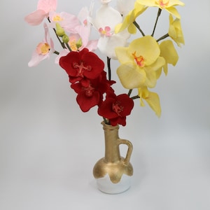 Orchidee di carta crespa – fiori di carta fatti a mano in 4 colori