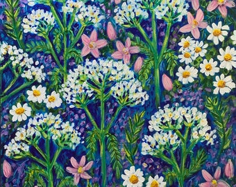 Yarrow and Daisies, 24x30"