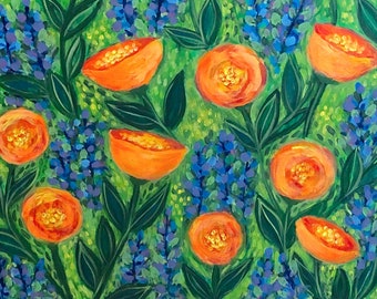 022/100 Paintings for Sale - Wild Poppies, 24x30"