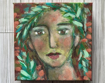 036/100 Paintings for Sale - Vine Goddess I, 6x6"