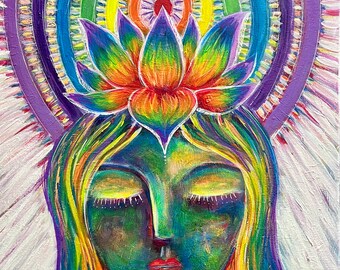 Rainbow Goddess, 16x20"