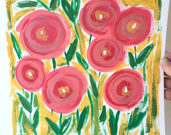 040/100 Paintings for Sale - Field of Poppies, 12x12"