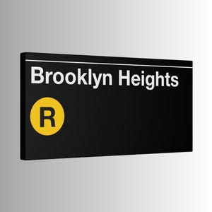 Brooklynhes Subway Station Schild - R Zug, Matte Leinwand Kunst, New York Print