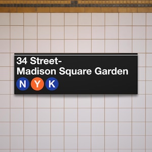 New York Rangers Madison Square Garden Subway Station Sign - 12