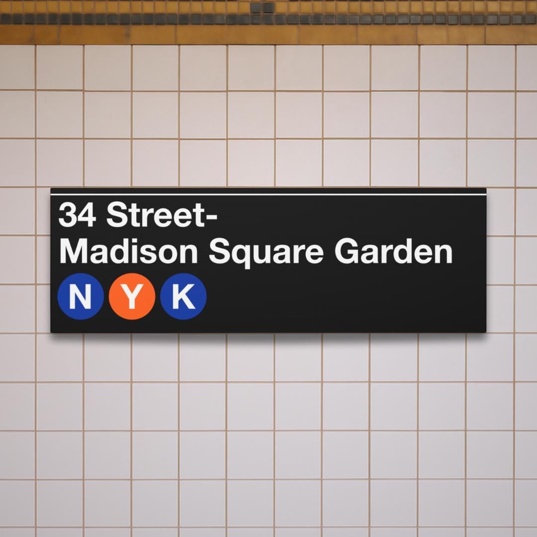 New York Knicks Madison Square Garden Subway Station Sign | Matte