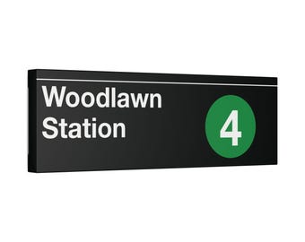Woodlawn Station 4 train | Canvas Subway Entrance Sign | NYC Wall Art