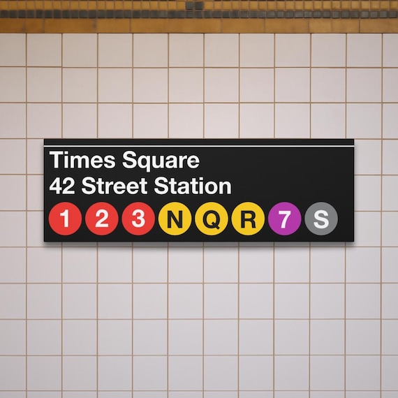 Times Square 42 Street Station Subway Sign - Matte Canvas New York