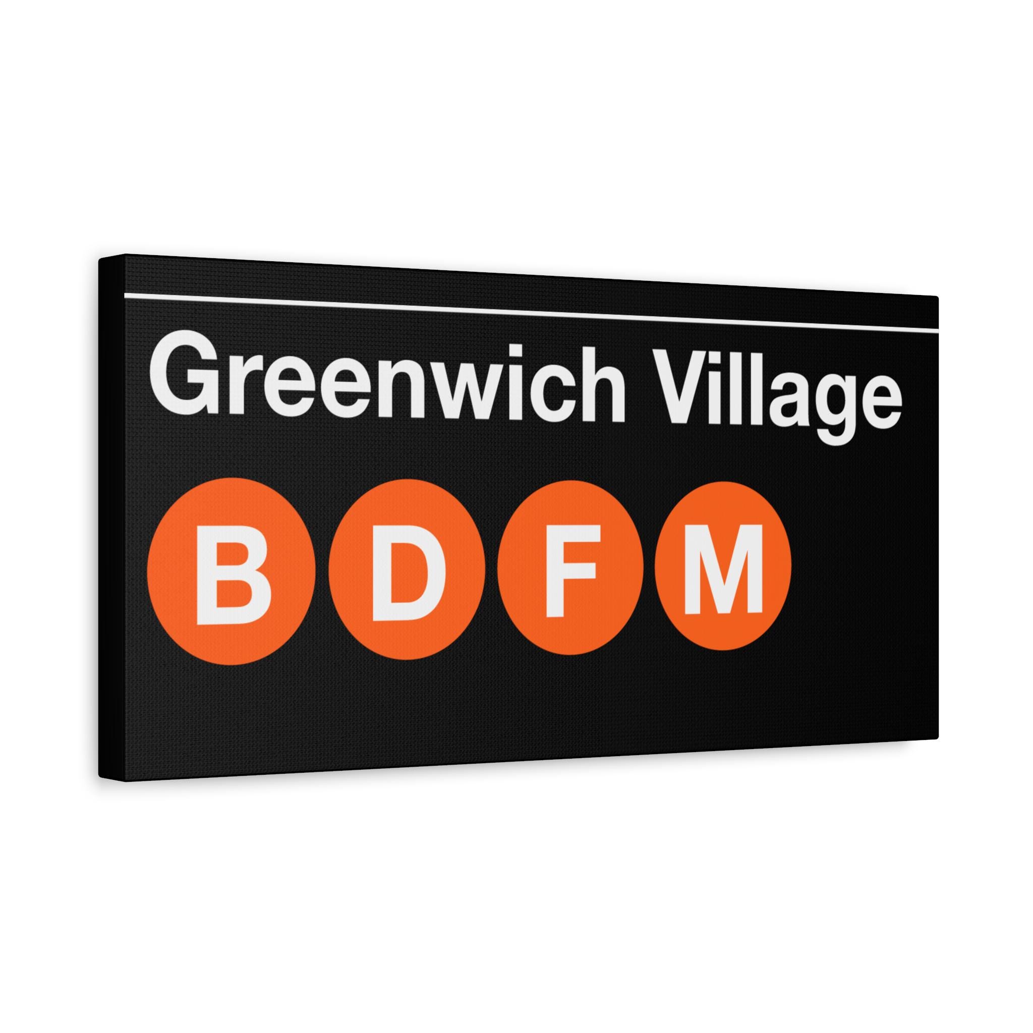 Greenwich Village New York Neighborhood Themed Subway Station Sign