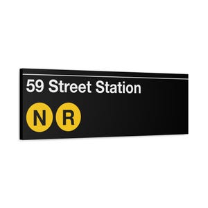 59 Street Station Subway Schild - 12 "x 36" Matte Leinwand Kunst, N / R Zug, New York Subway Schild, NYC Wanddekor, Brooklyn Art