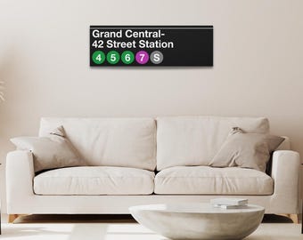 Grand Central-42 Street Station Subway Sign - Matte Canvas New