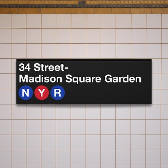 New York Rangers Madison Square Garden Subway Station Sign - 12