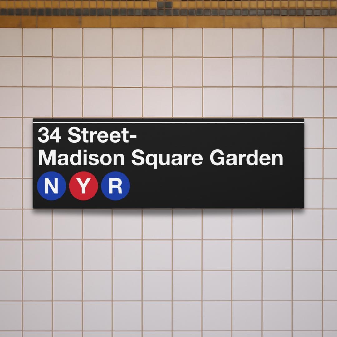 New York Rangers Madison Square Garden Subway Station Sign - 12