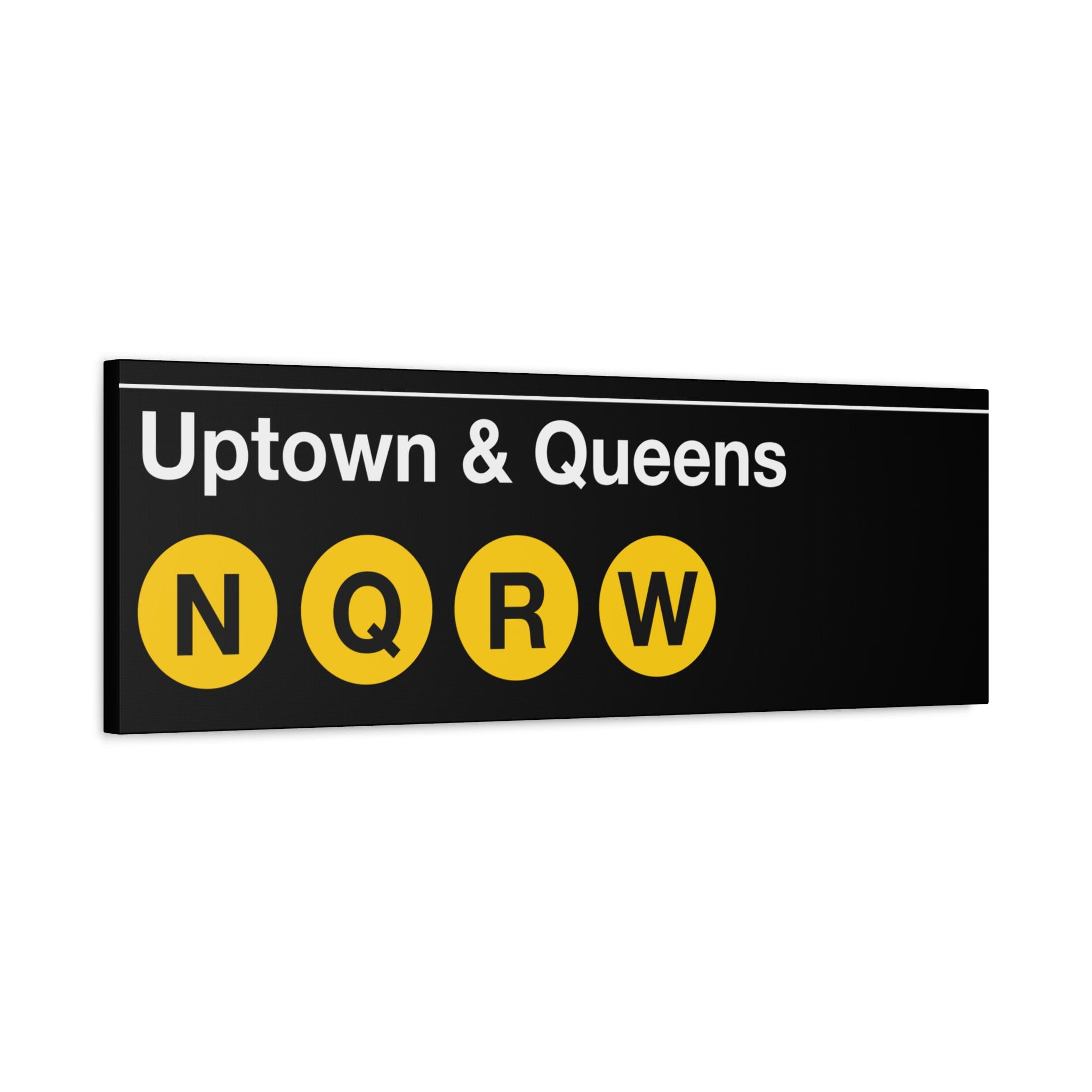 Uptown & Queens N-Q-R-W Subway Station Subway Sign, 12