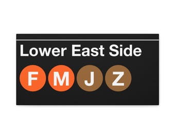 Lower East Side New York Neighborhood Themed Subway Station Sign - E/J/Z train, Matte Canvas Art, New York Print