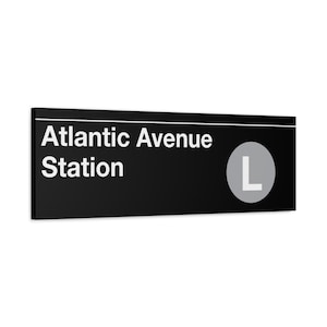 Atlantsche Allee-Haltestelle Subway L-Zug, matte Leinwand, 30,5 x 90 cm, New York Print, NYC