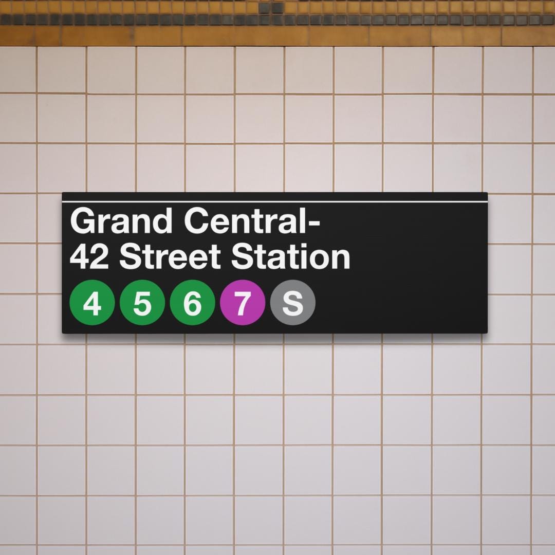 ジャーナルスタンダードファニチャー / Subway Sign Tapestry Grand Central-42 Street Station Subway Sign - Matte Canvas New
