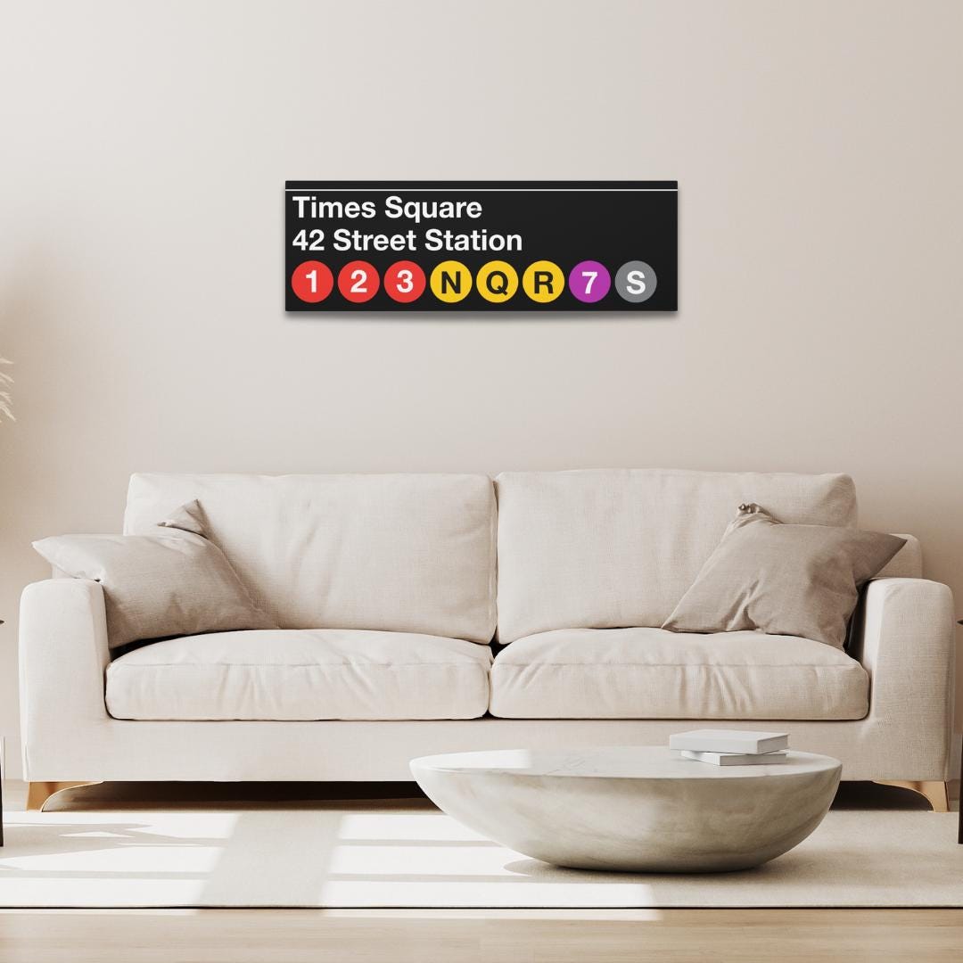 Times Square 42 Street Station Subway Sign - Matte Canvas New York