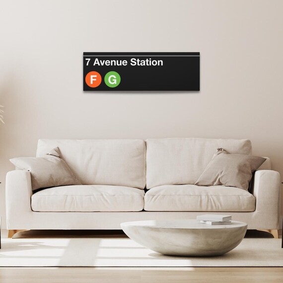 ジャーナルスタンダードファニチャー / Subway Sign Tapestry 7 Avenue Station Subway Sign - F/G Train, 12