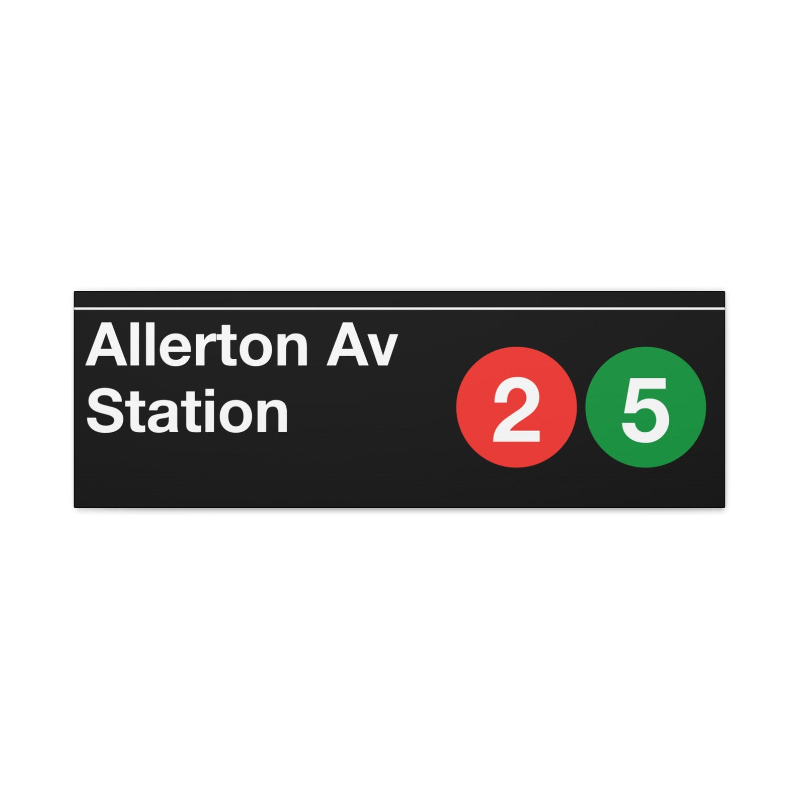 Allerton Av Station Subway Entrance Sign - 2/5 Train, 12