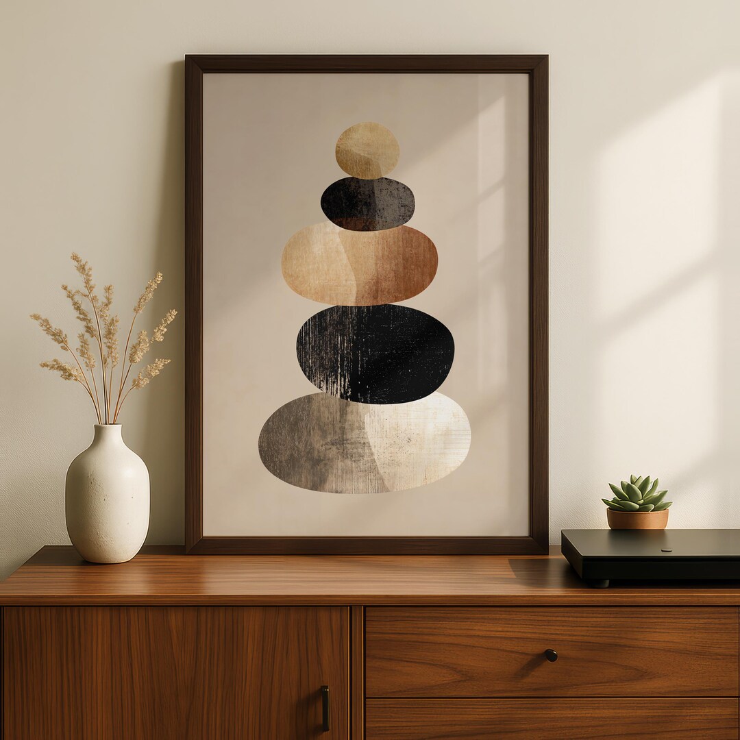 Zen Stone Wall Art | Mindfulness Gift | Zen Wall Art - Etsy