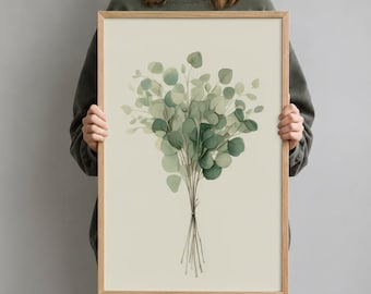 Eucalyptus Wall Art – Minimal Botanical Print