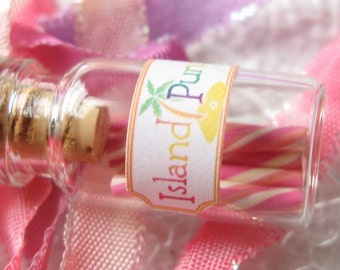Island Punch - Handmade Candy Jar Necklace - Pink, Orange, Yellow Swirl - Bottle Necklace