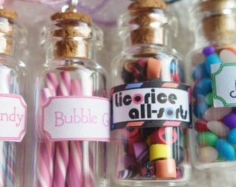 Choose Any 4 Jar Necklaces Set - 4  Candy Jar Necklaces - Your Choice - Sale!