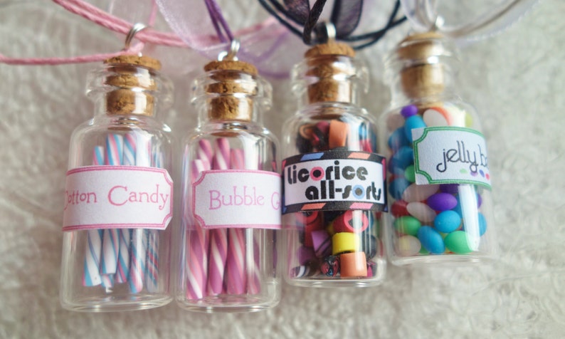 Choose Any 3 Jar Necklaces Set 3 Candy Jar Necklaces Your Choice Sale image 2