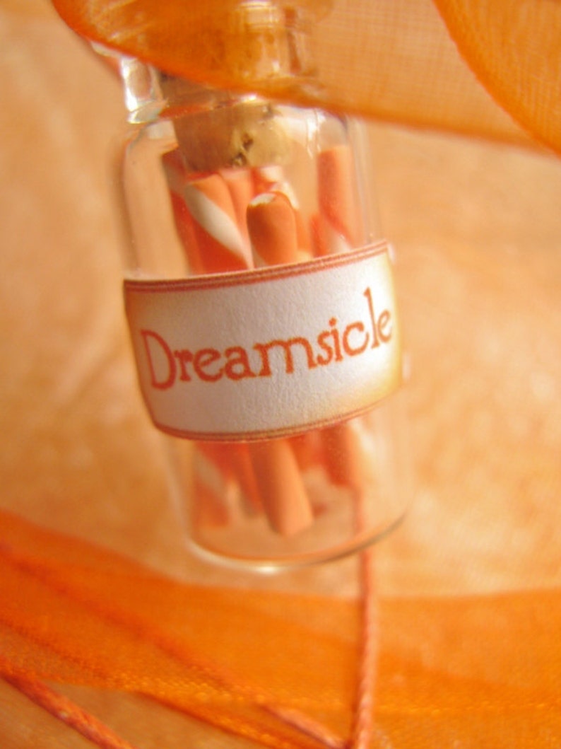 Orange Dreamsicle Candy Jar Necklace Nostalgic Miniature Etsy