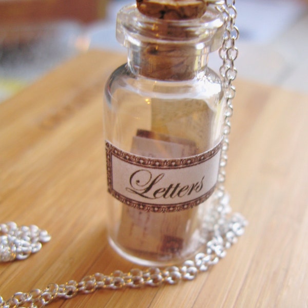 Love Letters Necklace - Nostalgic Miniature Jar Necklace - Messages in a Bottle