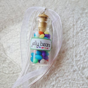 Jelly Beans Jar Necklace Dollhouse Miniature Candy Jar Necklace So cute image 2