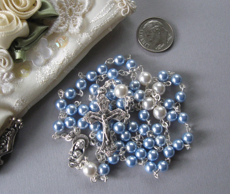 Catholic Baptism Gift Boy rosary Swarovski Personalized with Etsy