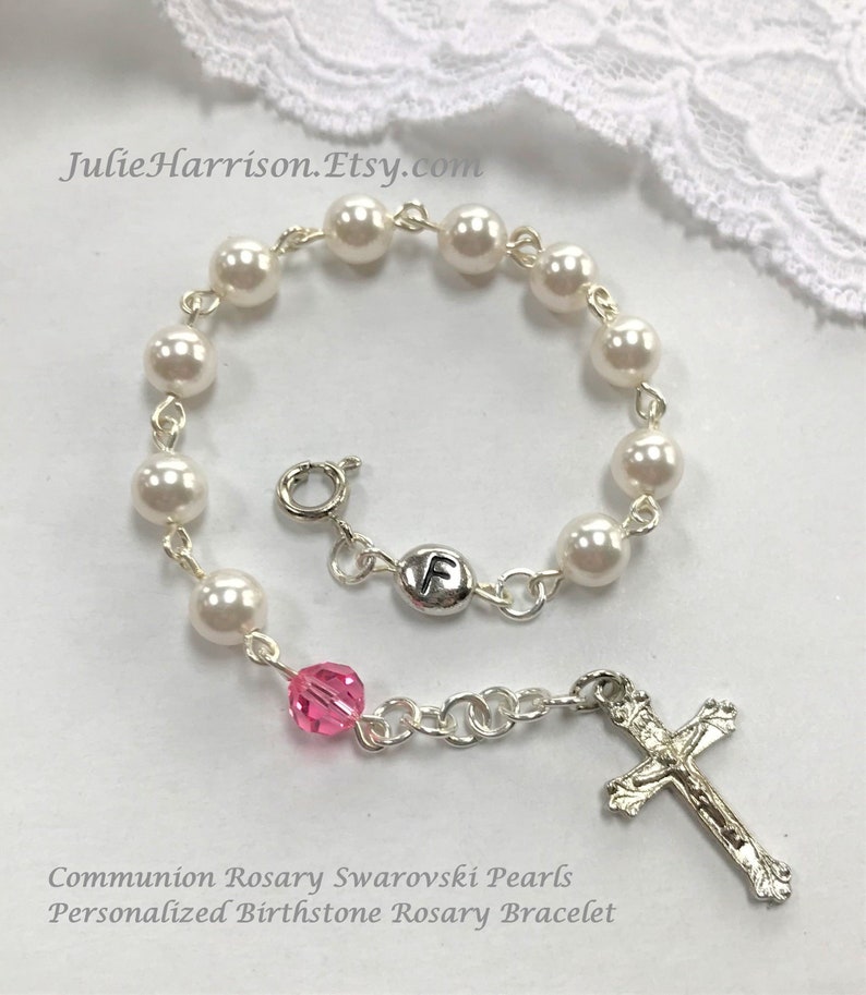 Pearl Communion Bracelet Personalized Communion Bracelet image 0