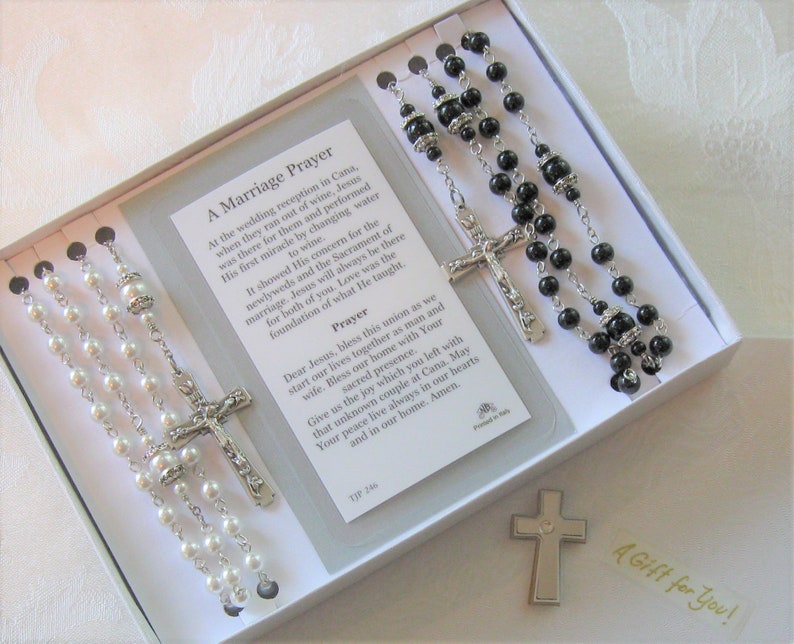 Catholic Wedding Rosary Set-Bride and Groom Rosaries image 0