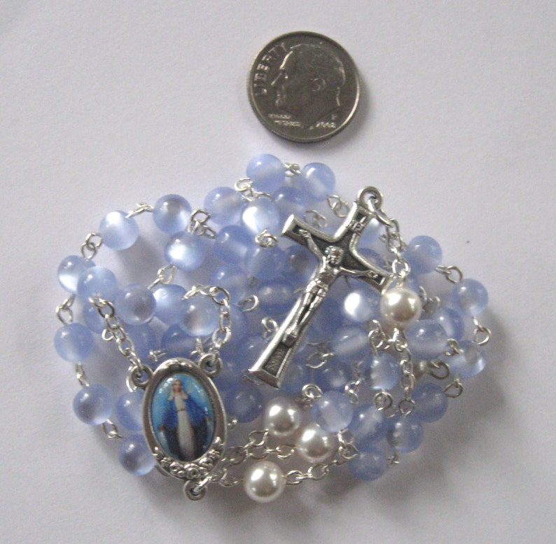 Personalized Baptism Rosary Baby Boy Catholic Baby Boy Etsy