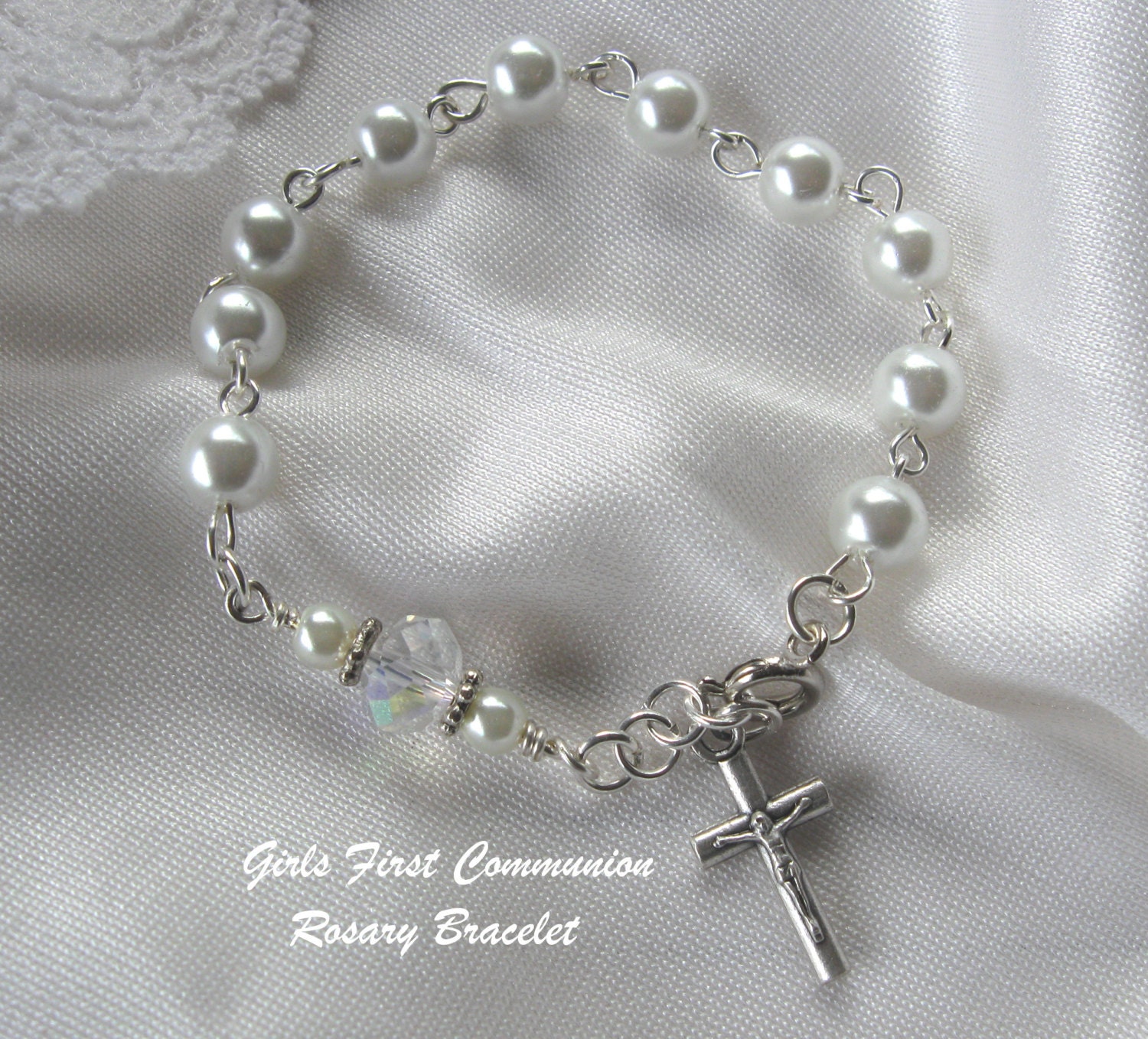 girls first communion bracelet